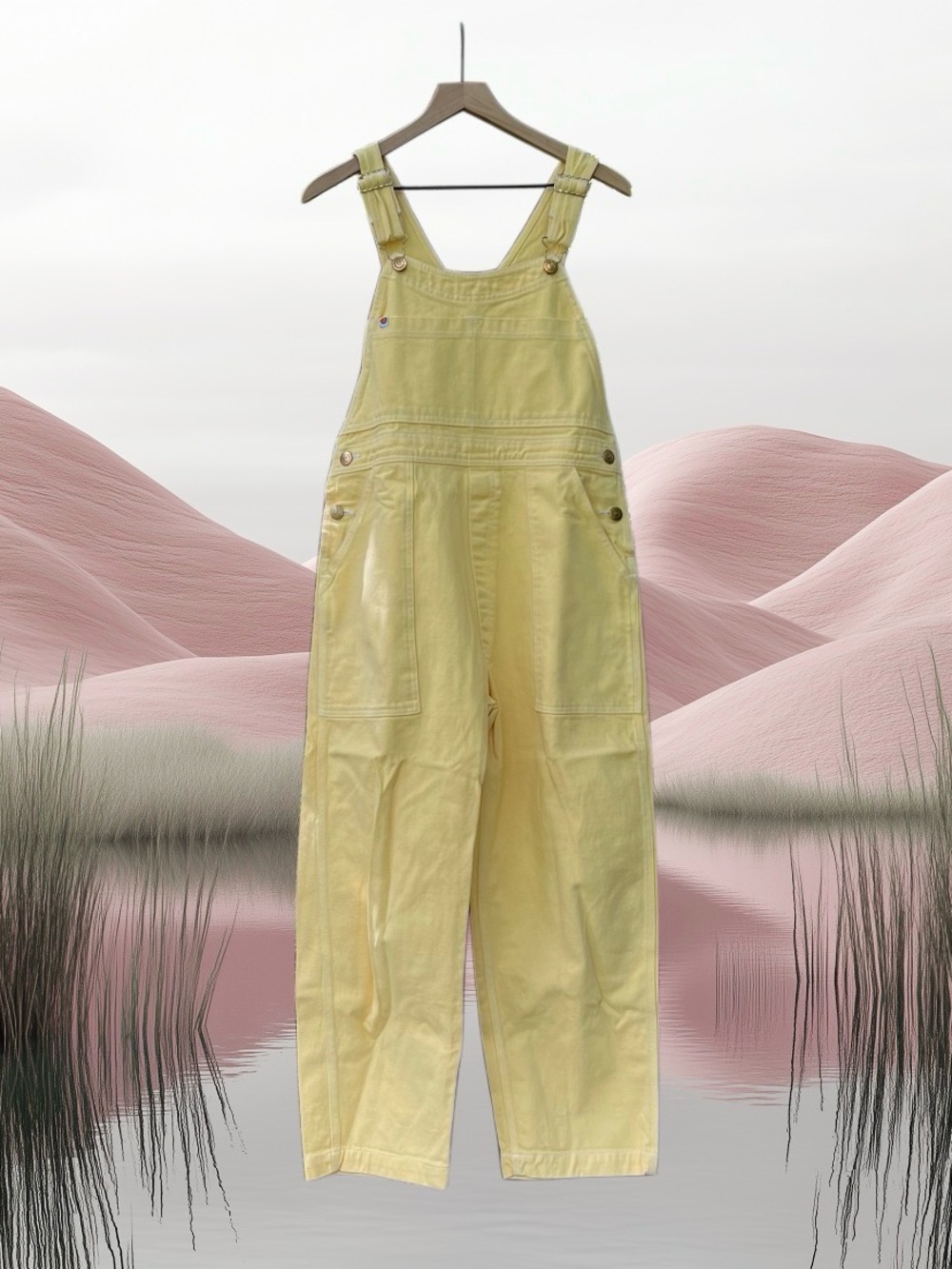 Big Bud Press Butter Yellow Overalls Size M
